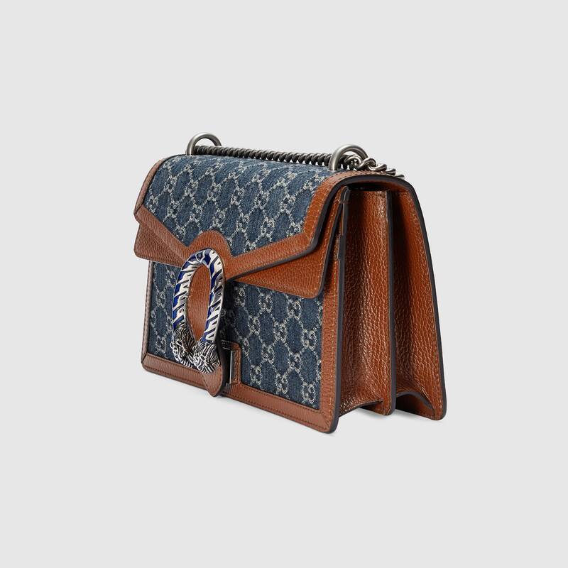 Gucci Dionysus Small GG Supreme Shoulder Bag 400249 Dark blue and ivory